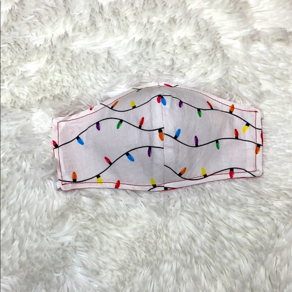 HANDMADE Christmas Lights Holiday Face Mask